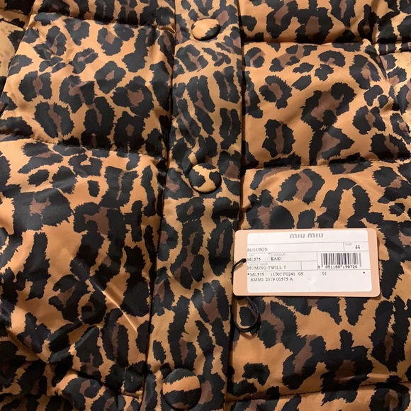 Miu Miu Leopard Print Puffer Coat Sz 44/8 - Picture 5 of 7